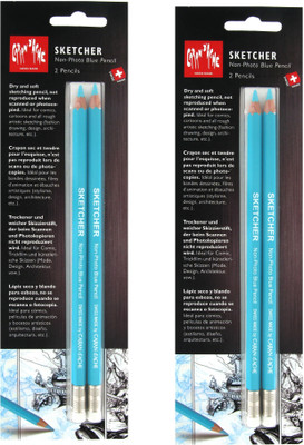 

Caran dAche 903.302 Sketcher Non-Photo Blue Hexagonal Shaped Color Pencils(Set of 2, Blue)