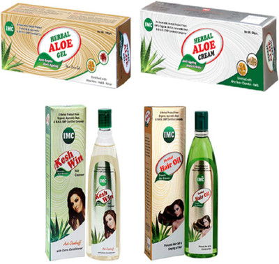 

IMC Combo Of Herbal Aloe Gel,Aloe Cream,Hair Oil And Keshwin Shampoo(Set of 4)
