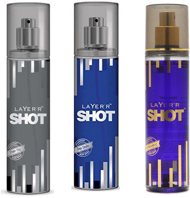 

LAYERR SHOT DYNAMIC FRAGRANT BODY SPRAY + SHOT DEEP DESIRE FRAGRANT BODY SPRAY + SHOT POWER PLAY FRAGRANT Body Spray - For Men(135 ml, Pack of 3)