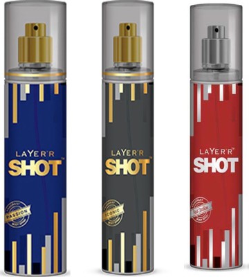 

LAYERR SHOT RED STALLION FRAGRANT BODY SPRAY + SHOT IMPERIAL FRAGRANT BODY SPRAY + SHOT ICONIC FRAGRANT Body Spray - For Men(135 ml, Pack of 3)