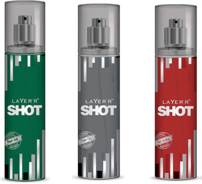

LAYERR SHOT POWER PLAY FRAGRANT BODY SPRAY + SHOT ROYAL JADE FRAGRANT BODY SPRAY + SHOT RED STALLION FRAGRANT Body Spray - For Men(135 ml, Pack of 3)