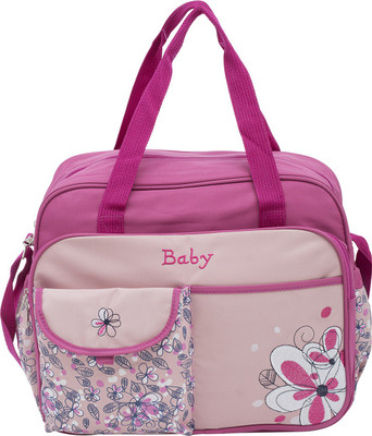 

EZ Life - Pink Flowers (Large) Baby Diaper Carry Bag(Pink)