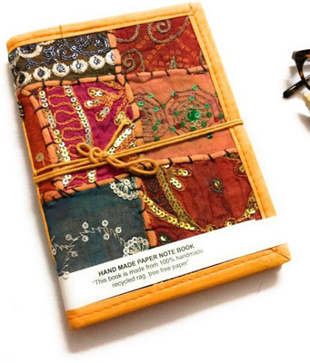 

Safar Regular Diary(Handmade paper diary with traditional fabric cover, Orange)
