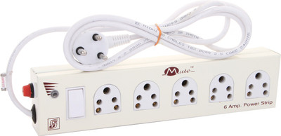 

mute Extension Power Strip 6 Amp 5 Socket & 1 ISI master Switch with LED Indigator 3 Core 2.2 Meters Surge Protector 5 A Five Pin Socket