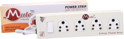 

mute Extension Power Strip 6 Amp 4 Socket & 1 ISI master Switch with LED Indigator 3 Core 2.2 Meters Surge Protector 4 A Five Pin Socket