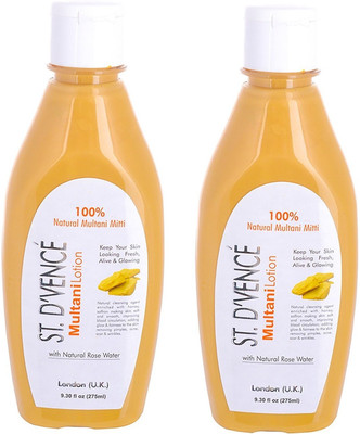 

ST. D'VENCÉ Multani Mitti Lotion (100% Natural Fuller's Earth) with Natural Rose water (Pack of 2)(275 ml)
