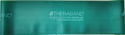 

Thera-Band Thera Band Latex Free Resistance Band Green Heavy 5 feet Resistance Band(Green, Pack of 1), Bottle green;green