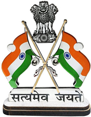 

AutoStark Satyamev Jayate Emblem Double Sided Wind Car Dashboard Flag Flag(Plastic)