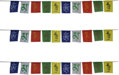 

DivyaMantra Combo Of Three Tibetan Buddhist Prayer Flags For Motorbike Rectangle Outdoor Flag Flag(Cotton)