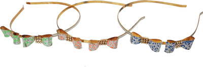 

Foreignholics Solid Hairband / Headband Designed With Bow Styled Stones Hair Band(Multicolor)