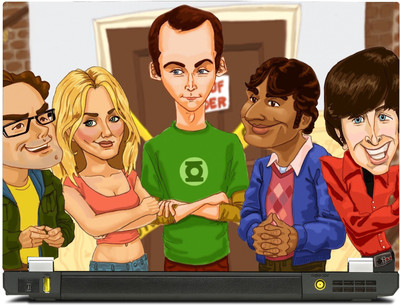 SkinShack Big Bang Theory BBT Cast Animated - Sheldon penny, Leonard, Howard and Raj (11.6 inch) Vinyl Laptop Decal 11.6
