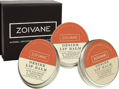

Zoivane Men Pack Of 3-Zoivane Men Desire Lip balm (8 gm Per item) Natural(Pack of: 3, 24 g)