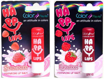 

Color Fever Nourishing Lip Balm Combo - Stawberry + Raspberry Raspberry, Stawberry(Pack of: 2, 8.4 g)