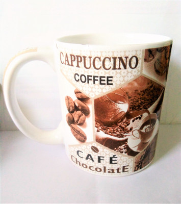 

MKE COFFEE MUG Ceramic Mug(400 ml), Brown;white