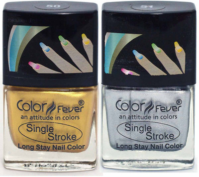 

Color Fever Ultra Sparkle Nail Color - Gold & Silver Multicolor(Pack of 2)