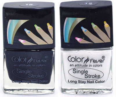 

Color Fever Ultra Sparkle Nail Color - Black & White Multicolor(Pack of 2)