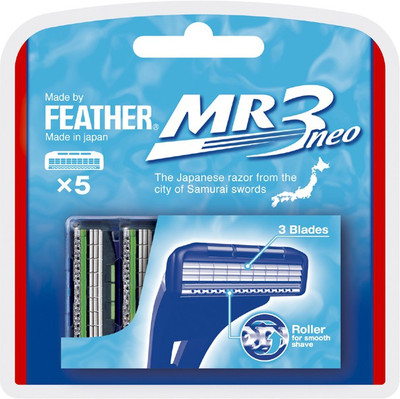 

Feather MR3 NEO Triple Blade Cartridge Replacement Pack - 5 cartridges- Made in Japan(Pack of 5)