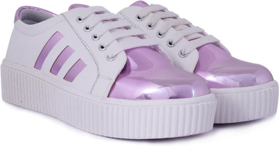 

Trendy Look Pink & White Sneakers For Women(White, Purple
