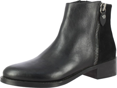 

Saint G Black Leather Womens Ankle Boots For Women(Black