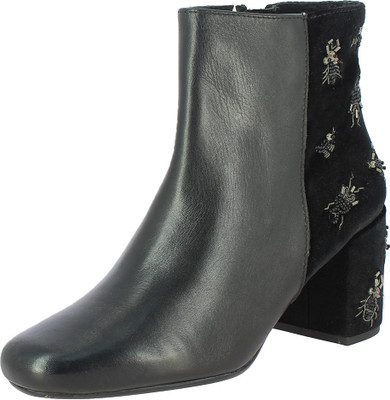 

Saint G Black Leather Womens Ankle Boots For Women(Black