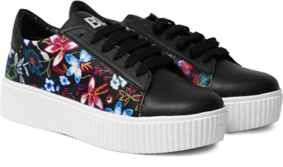 

Beonza Printed Sneakers For Women(Multicolor, Black