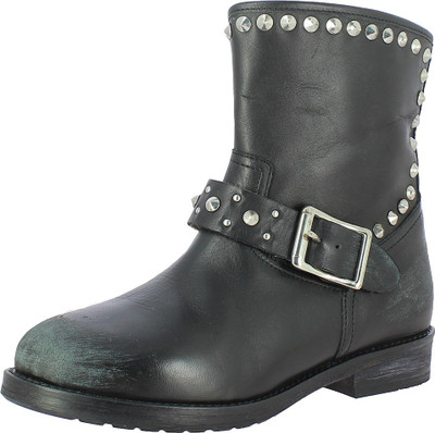 

Saint G Black Leather Womens Ankle Boots For Women(Black