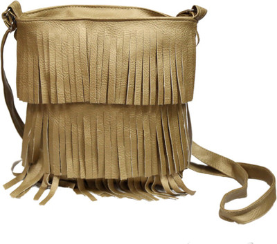 

Reet Girls Casual Gold Leatherette Sling Bag