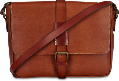 

Rohit Bal Men & Women Formal Brown Genuine Leather Messenger Bag