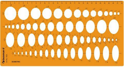

Isomars 1834 Isometric Ellipse -Ellipse Shape Symbols Drawing Drafting Stencil(Pack of 1, Laser Cut & Printed)