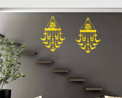 

Naveed Arts  Acrylic wall sticker Sticker(Pack of 1, Golden mnirror