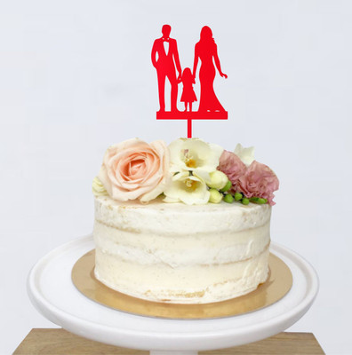 

Naveed Arts  Acrylic cake topper Sticker(Pack of 1, Red mirror