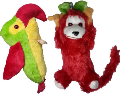

COST TO COST Monkey And Parrots 25 C.M - 25 cm(Red, Green)