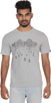 Gomzy Printed Men Round Neck Multicolor T-Shirt