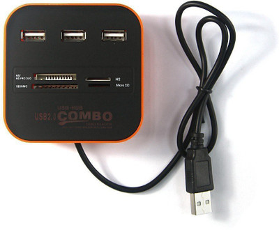 

Cables Kart All In One COMBO Card Reader & 3 Port 2.0 USB Hub(Orange)