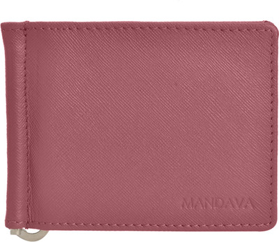 

mandava Women Casual Purple Genuine Leather Money Clip(6 Card Slots)