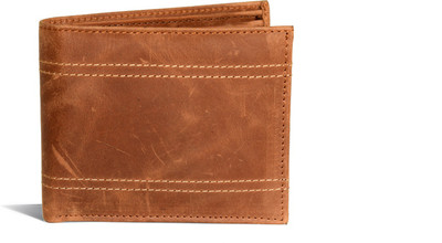

Ox Men Evening/Party Tan Genuine Leather Wallet(9 Card Slots)