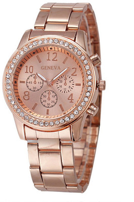 

Geneva Princess Favorite Jewel Studded Rose Gold Watch - For Women