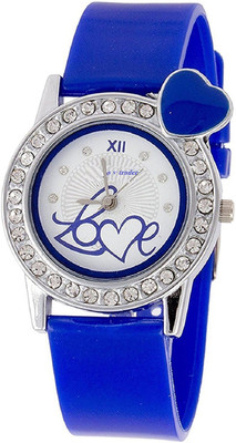 

s v trader Analogue Hearts-In-Love White Dial Watch For Women And Girls - Love love Watch - For Girls