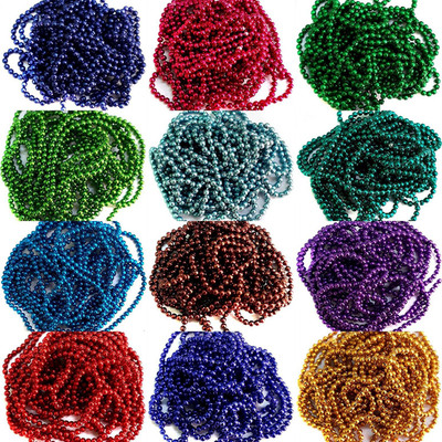 

Beadsncraft Jewellery making Ball chain, Colored Ball Chain 1.5 mm 12 colors 2 MTR each color for Silk thread Jewellery Making kit, Jhumka and Bangle Making