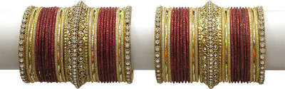 Muchmore Alloy Gold-plated Bangle Set(Pack of 2)