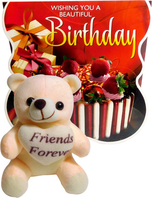 

Siddhi Gifts birthday gifts for friends - Birthday Greeting Card With Small Soft Cute Teddy(Set of 1)