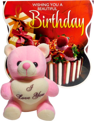 

Siddhi Gifts Gifts for husband birthday - Happy Birthday Greeting Card With Soft Cute Teddy(Set of 1)