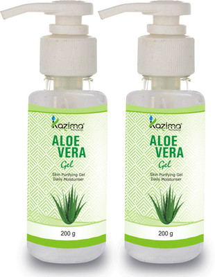 

KAZIMA Pure Natural Aloe Vera Gel 200 Gram (Pack of 2) - Ideal for Skin Treatment, Face, Acne, Hair Treatment(200 g)