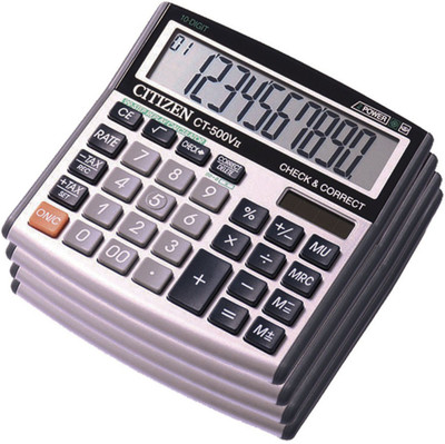 

Citizen |Pack of 4|CT-500VII Stealodeal |Pack of 4| CT-500VII Basic Calculator(10 Digit)