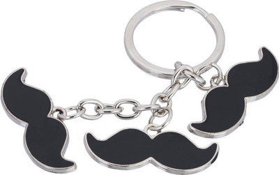 

Madhuraj Multi Mustaches Designer Metal Key Chain(Black)