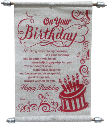 

Natali Traders Birthday Scroll Card Greeting Card(Red, Pack of 1)