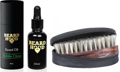 

Beardhood Subtle Citrus Beard Oil (30ml) & Boar Bristles Beard Brush(Set of 2)