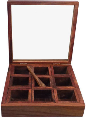 

MartCrown Wooden handcrafted handmade carving masala boxWooden 1 Piece Condiment Set(Wood)