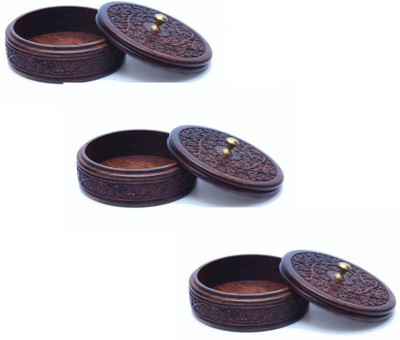 

MartCrown Wooden hWooden Fridge Container, Grocery Container, Oil Container, 3 Piece Condiment Set(Wood)