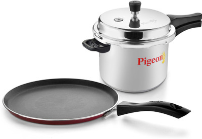 

Pigeon 2 In 1 Starter Kit Junior Induction Bottom Cookware Set(Aluminium, 2 - Piece), Red;silver